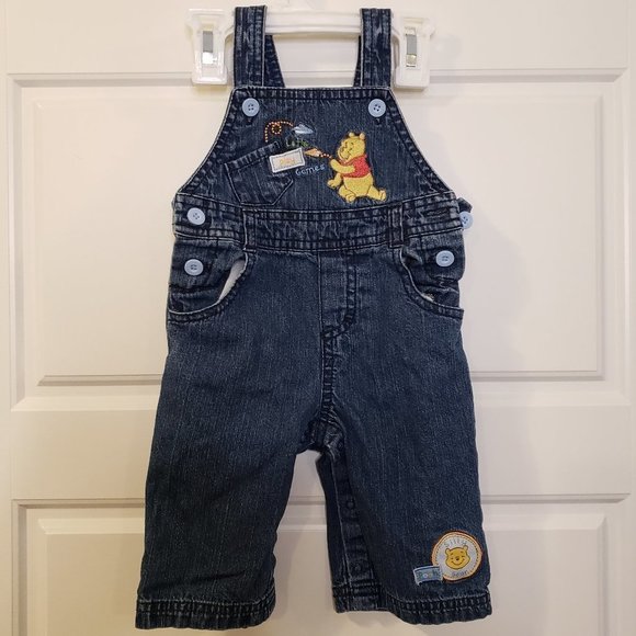DISNEY Boy's Embroidered Winnie The Pooh Denim Overalls - Baby Size: 3 Months - Picture 5 of 11
